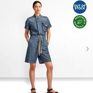 G-Star Raw Denim Workwear Shorts Jumpsuit Playsuit Size M
